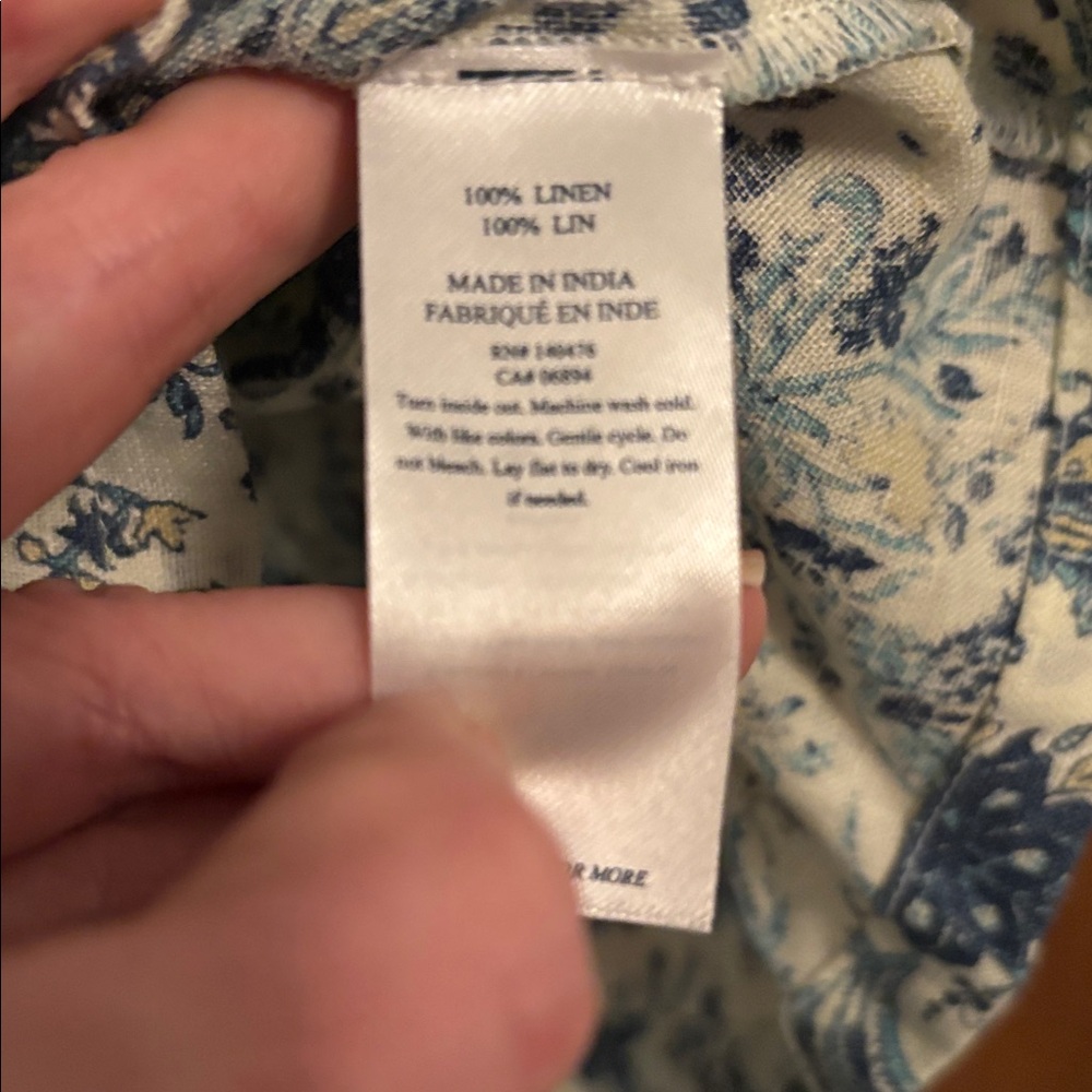 Faherty Womens Salinas flowy top 100% linen XL - Picture 4 of 6